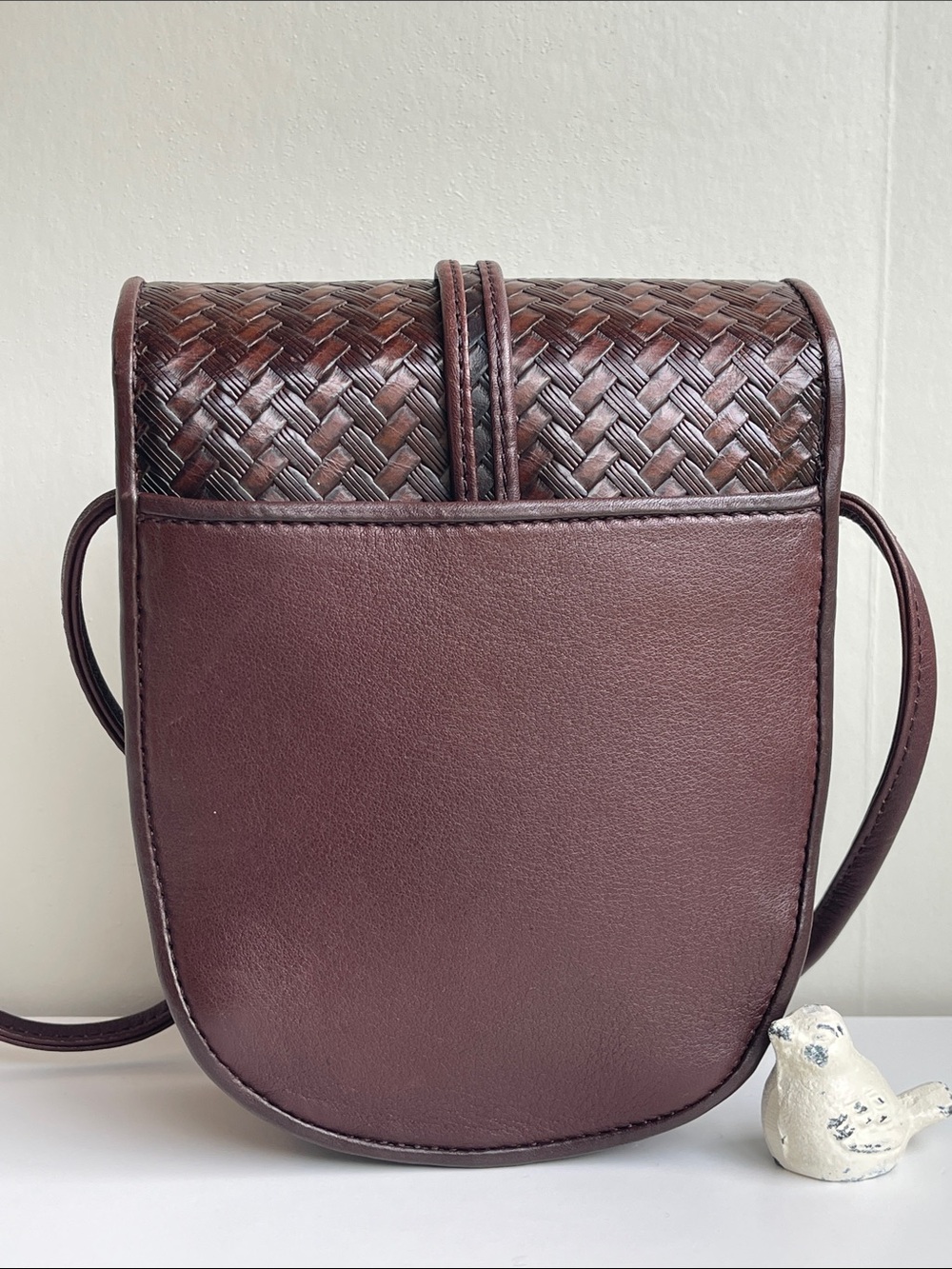 Brighton One World Brown Woven Leather Crossbody Bag - Picture 2 of 16